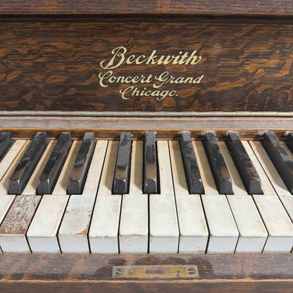 CURRENT SHOP WORK - 1909 Beckwith 58" Wood Finish Commissioned Upright Piano