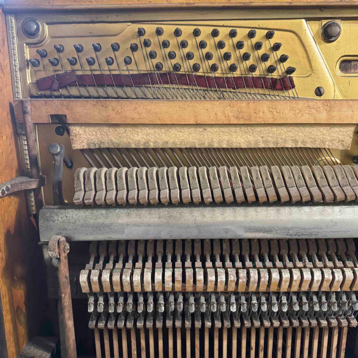 CURRENT SHOP WORK - 1909 Beckwith 58" Wood Finish Commissioned Upright Piano