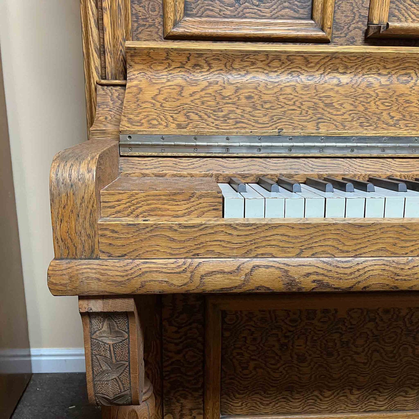 AVAILABLE TO RESTORE: CALL FOR CUSTOM PRICING - 1905 Kingsbury 56" Wood Finish Upright Piano