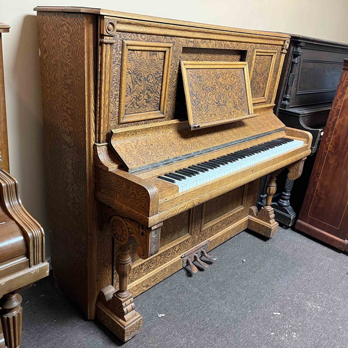AVAILABLE TO RESTORE: CALL FOR CUSTOM PRICING - 1905 Kingsbury 56" Wood Finish Upright Piano