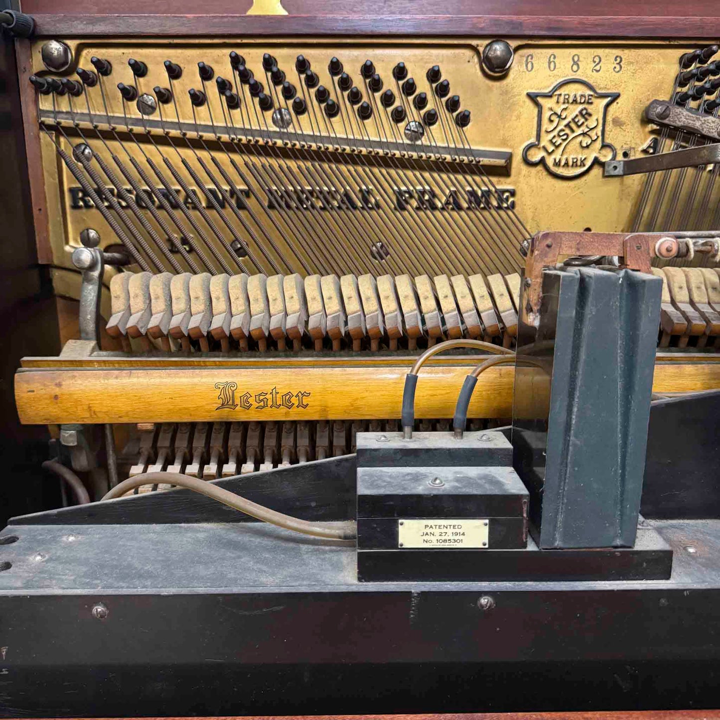 CURRENT SHOP WORK - 1916 Lester 53" Wood Finish Commissioned Upright Piano