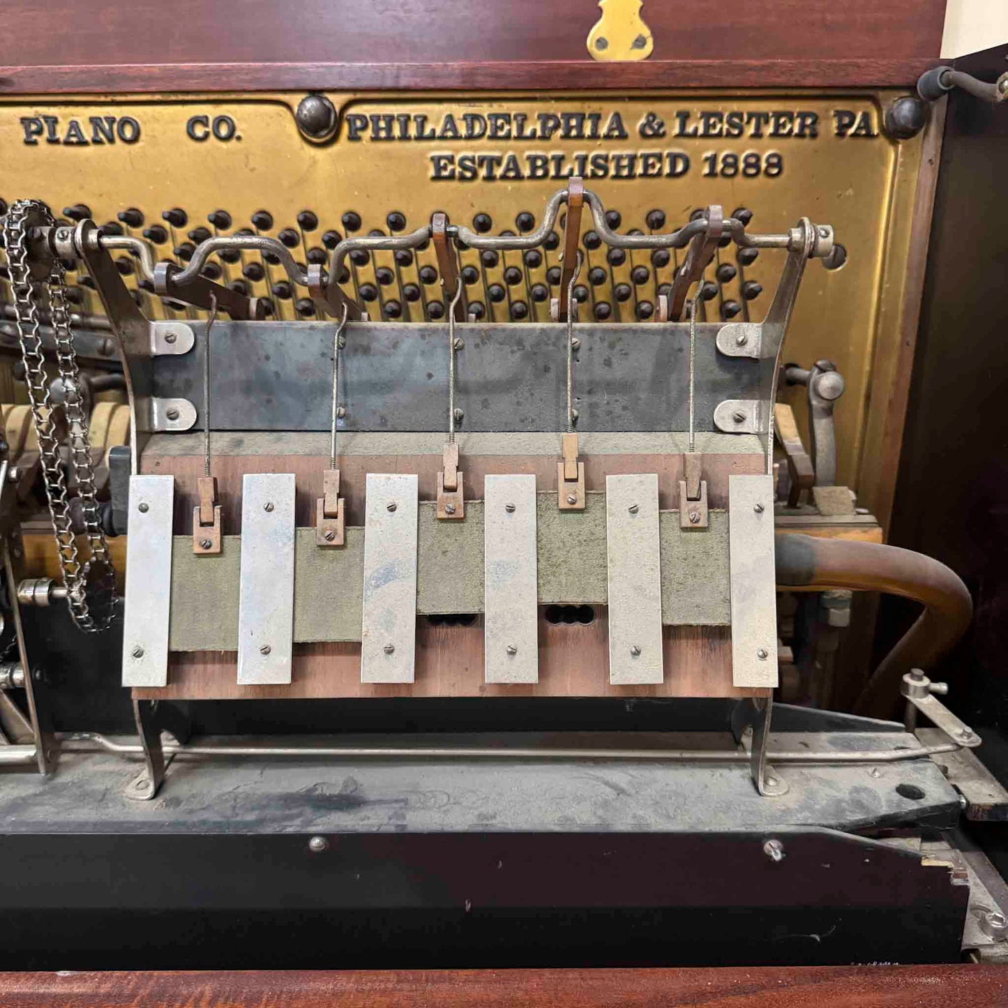 CURRENT SHOP WORK - 1916 Lester 53" Wood Finish Commissioned Upright Piano