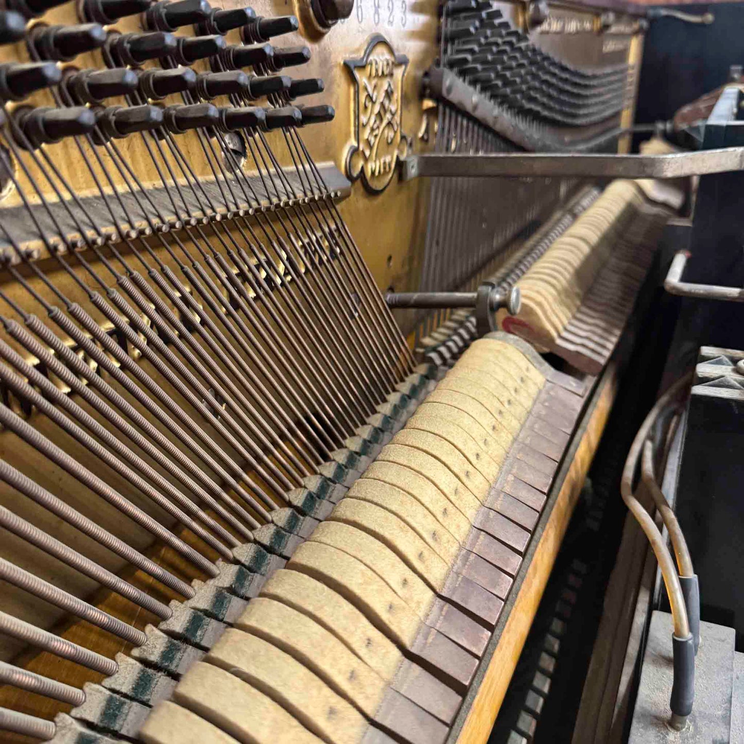 CURRENT SHOP WORK - 1916 Lester 53" Wood Finish Commissioned Upright Piano