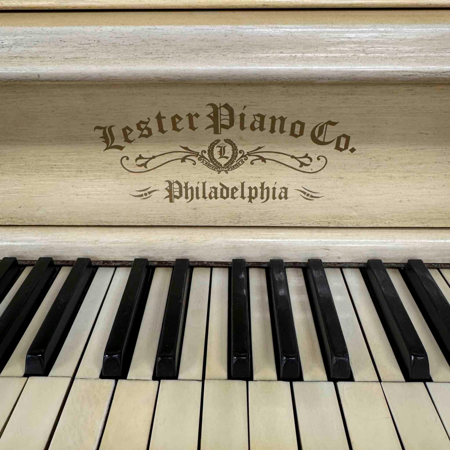 CURRENT SHOP WORK - 1907 Lester 58" Wood Finish Commissioned Upright Piano