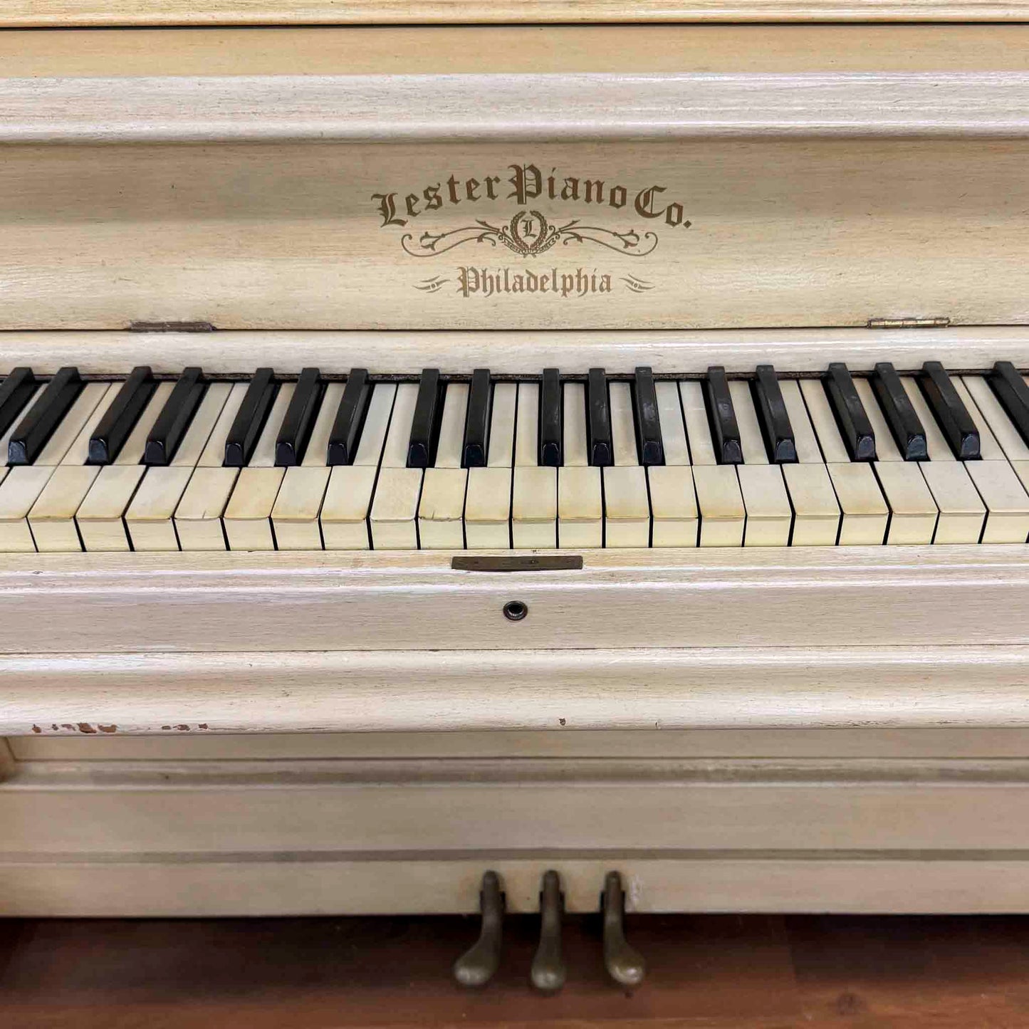 CURRENT SHOP WORK - 1907 Lester 58" Wood Finish Commissioned Upright Piano