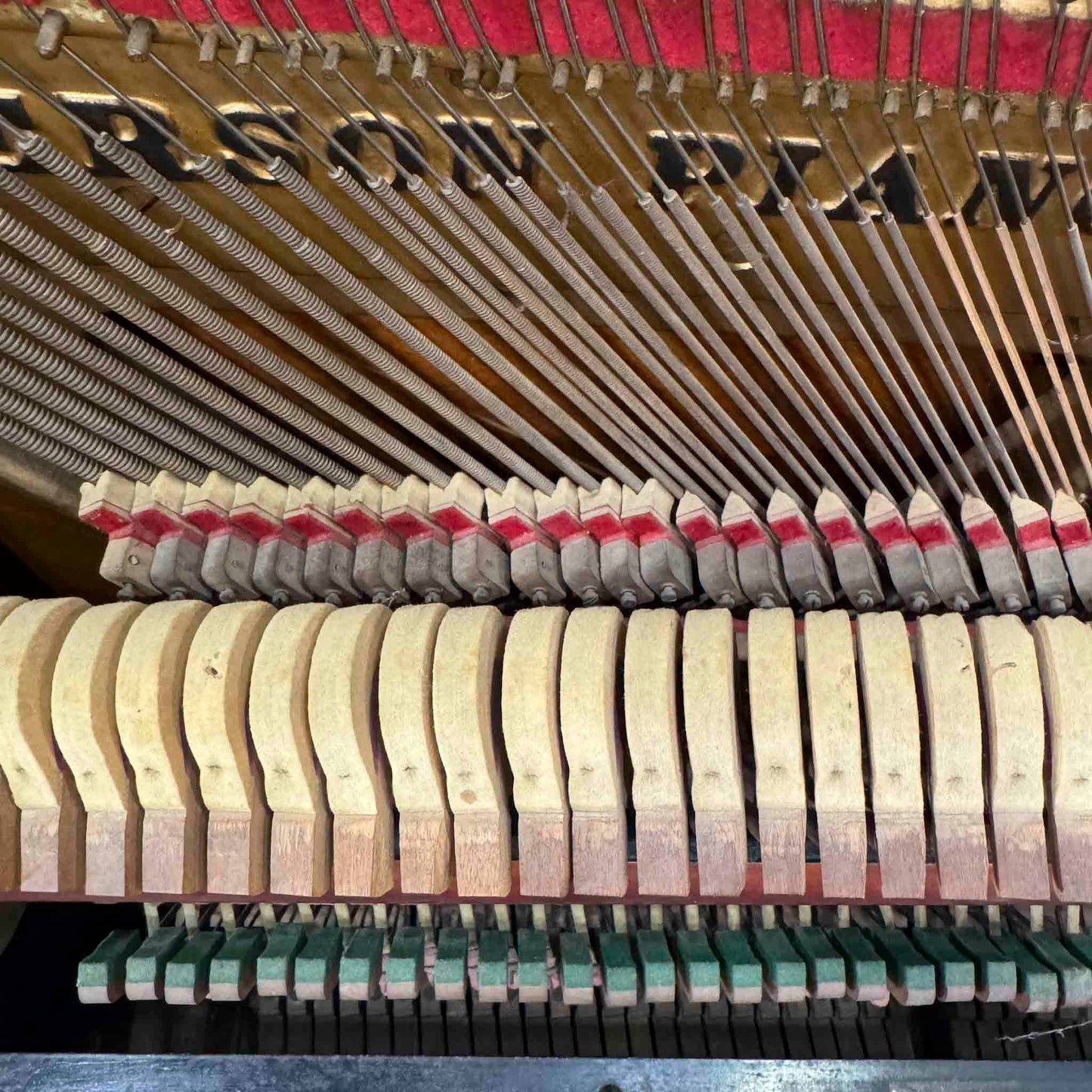 CURRENT SHOP WORK - 1890 Emerson 58" Wood Finish Commissioned Upright Piano