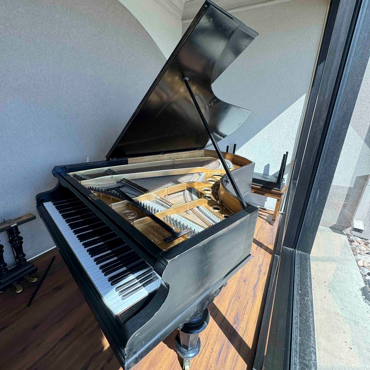 CURRENT SHOP WORK - 1888 Bechstein 7' Black Finish Commissioned Grand Piano