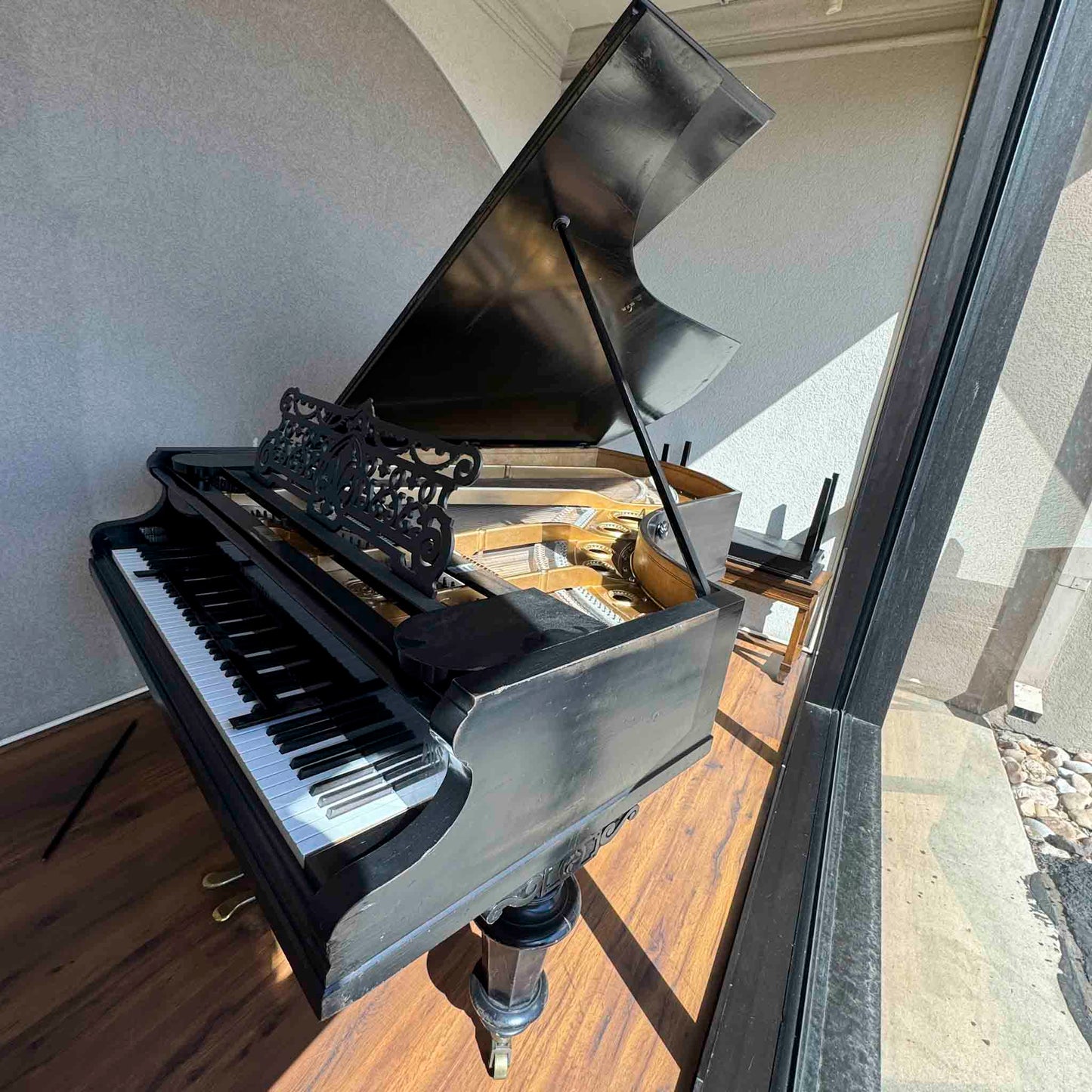 CURRENT SHOP WORK - 1888 Bechstein 7' Black Finish Commissioned Grand Piano