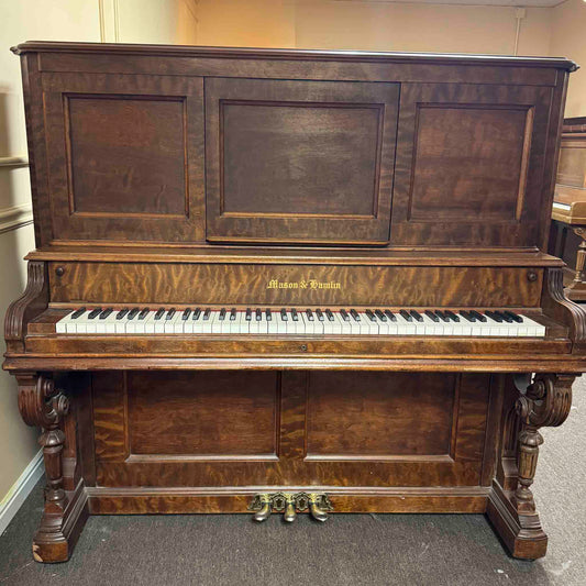 CURRENT SHOP WORK - 1893 Mason & Hamlin 57" Wood Finish Commissioned Upright Piano