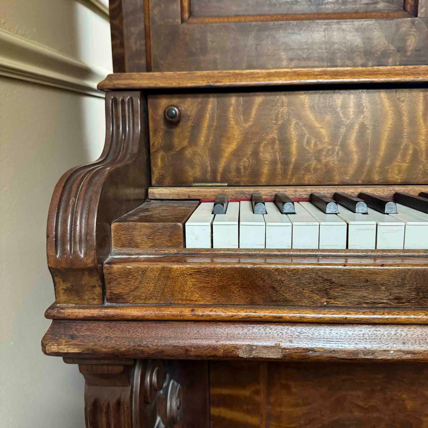 CURRENT SHOP WORK - 1893 Mason & Hamlin 57" Wood Finish Commissioned Upright Piano