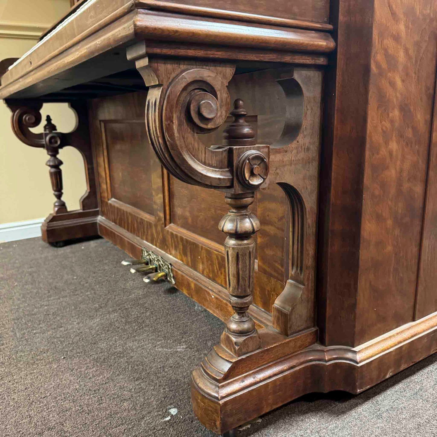 CURRENT SHOP WORK - 1893 Mason & Hamlin 57" Wood Finish Commissioned Upright Piano