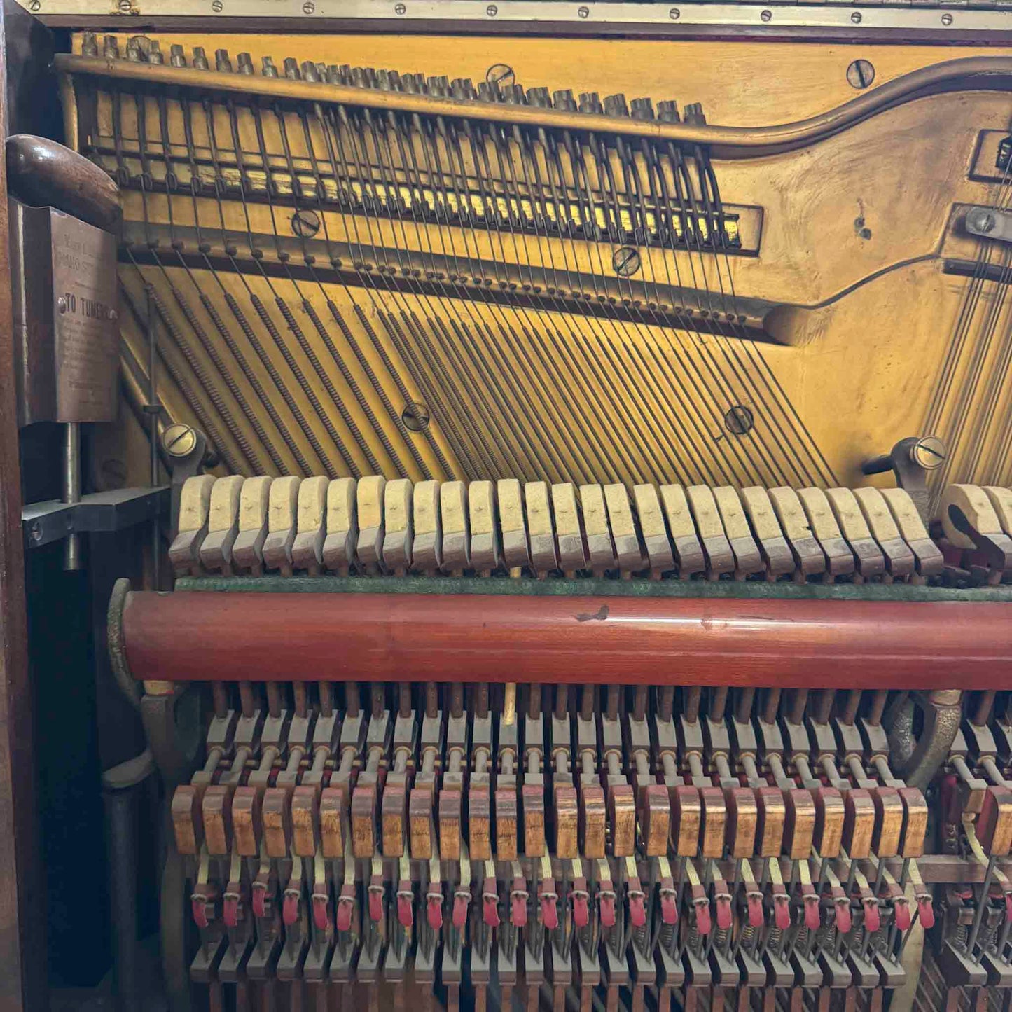CURRENT SHOP WORK - 1893 Mason & Hamlin 57" Wood Finish Commissioned Upright Piano