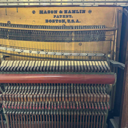 CURRENT SHOP WORK - 1893 Mason & Hamlin 57" Wood Finish Commissioned Upright Piano