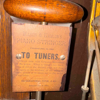 CURRENT SHOP WORK - 1893 Mason & Hamlin 57" Wood Finish Commissioned Upright Piano