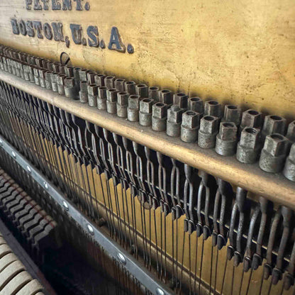 CURRENT SHOP WORK - 1893 Mason & Hamlin 57" Wood Finish Commissioned Upright Piano
