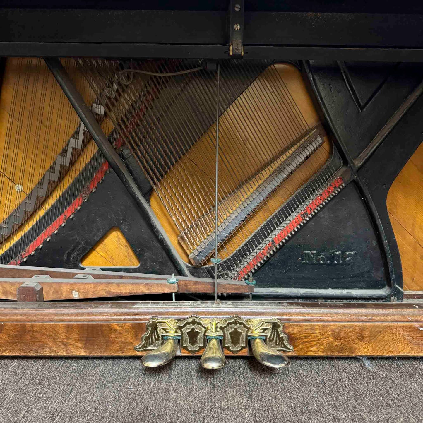 CURRENT SHOP WORK - 1893 Mason & Hamlin 57" Wood Finish Commissioned Upright Piano
