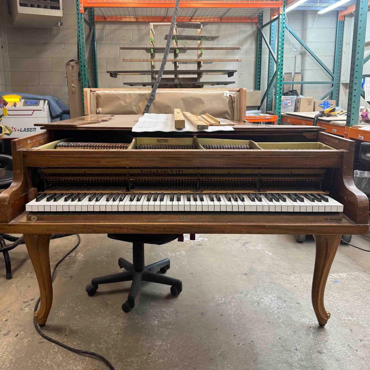 CURRENT SHOP WORK 1920 Kimball 5'7" Wood Finish Commissioned Grand Piano