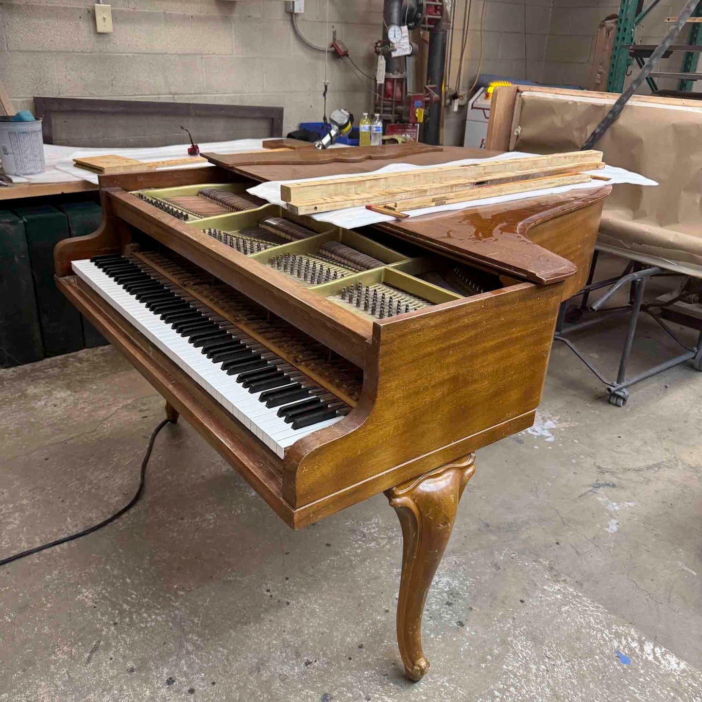 CURRENT SHOP WORK 1920 Kimball 5'7" Wood Finish Commissioned Grand Piano