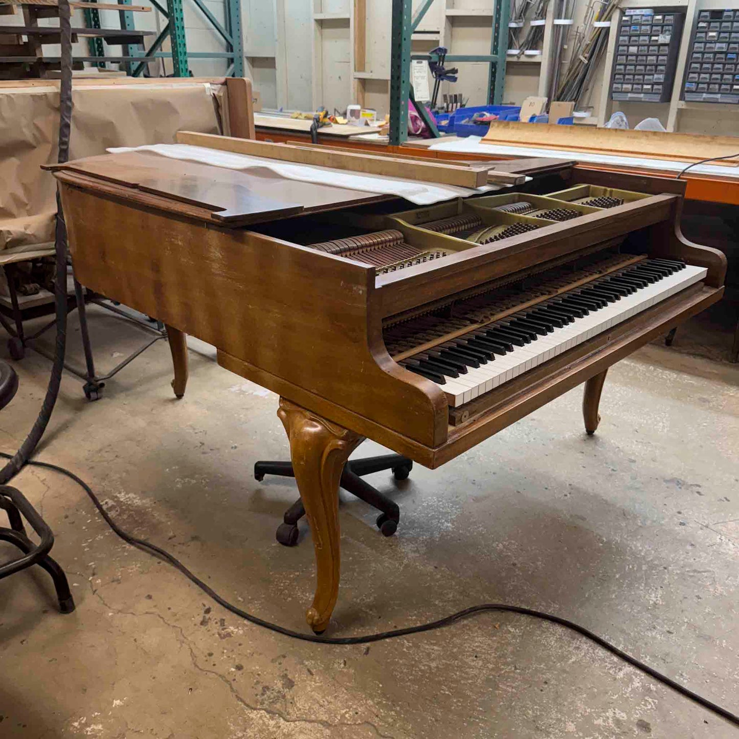 CURRENT SHOP WORK 1920 Kimball 5'7" Wood Finish Commissioned Grand Piano