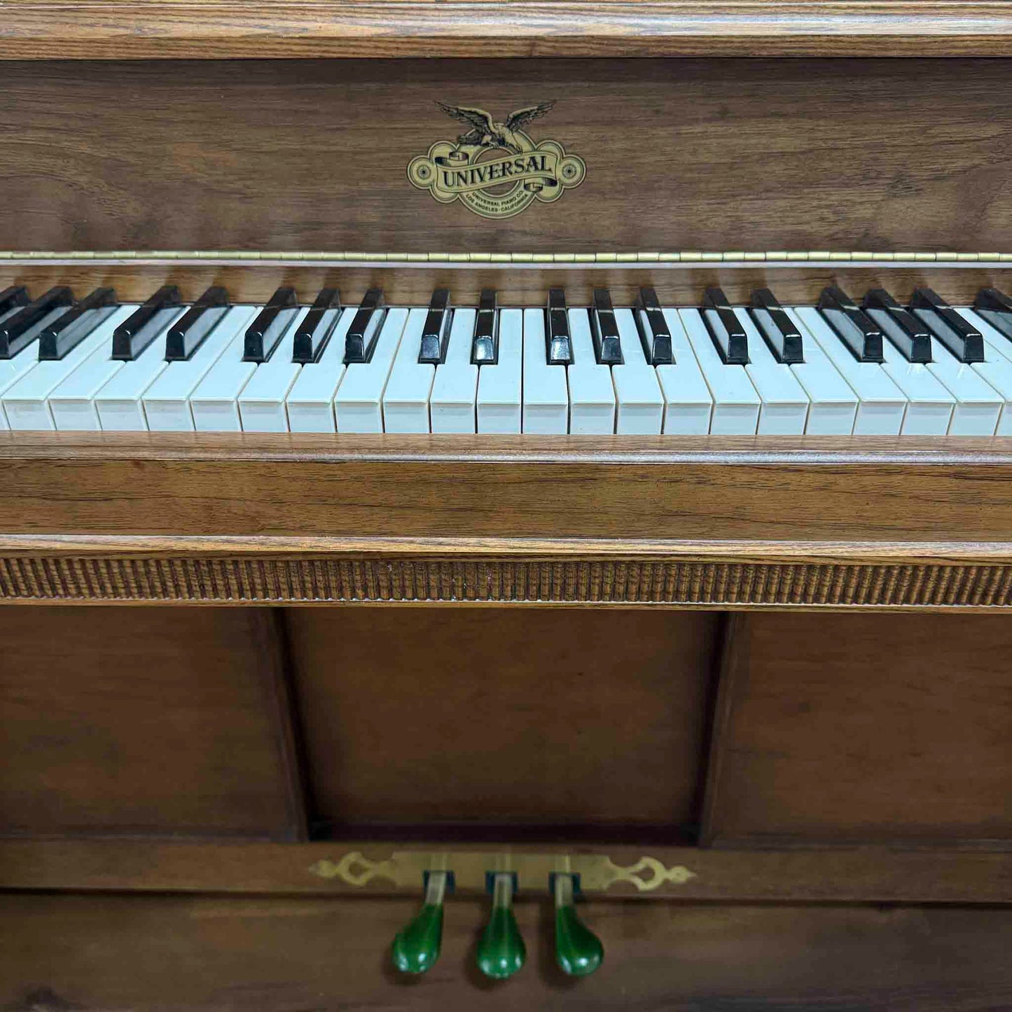 CURRENT SHOP WORK - 1980 Universal 52" Wood Finish Commissioned Vintage Player Upright Piano