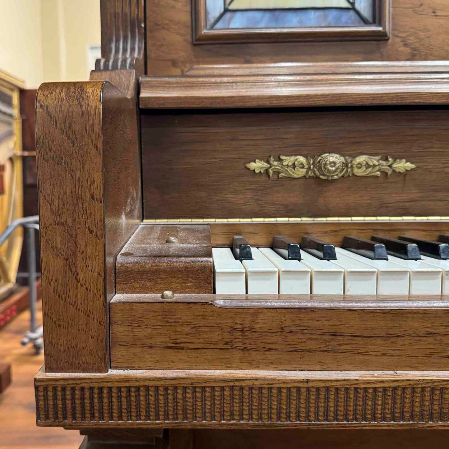 CURRENT SHOP WORK - 1980 Universal 52" Wood Finish Commissioned Vintage Player Upright Piano