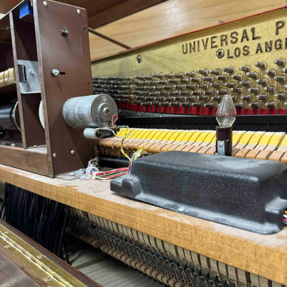 CURRENT SHOP WORK - 1980 Universal 52" Wood Finish Commissioned Vintage Player Upright Piano