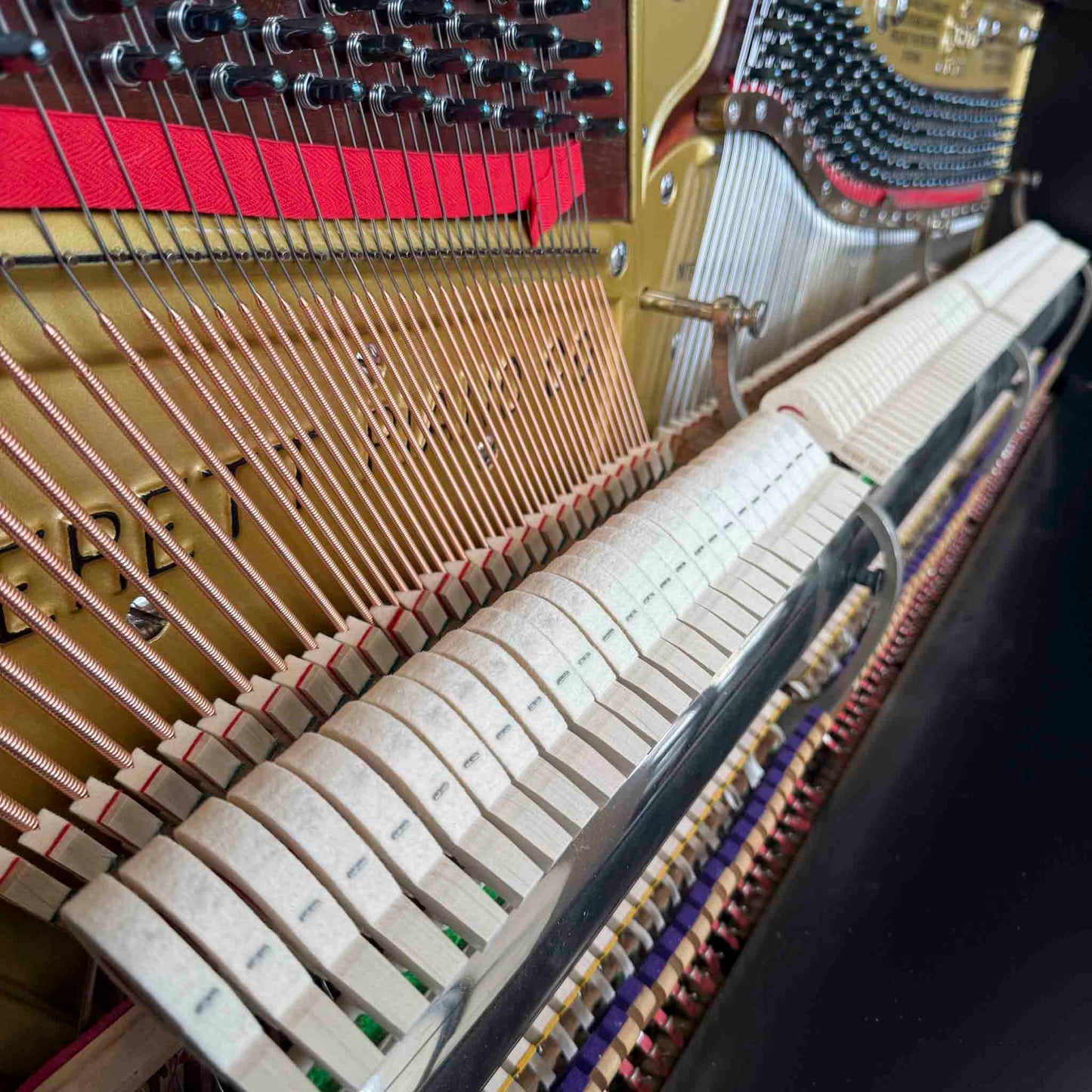 CURRENT SHOP WORK - 1903 Everett 55" Wood Finish Commissioned Upright Piano