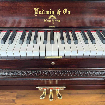 CURRENT SHOP WORK 1895 Ludwig & Co Wood Finish Commissioned Upright Piano