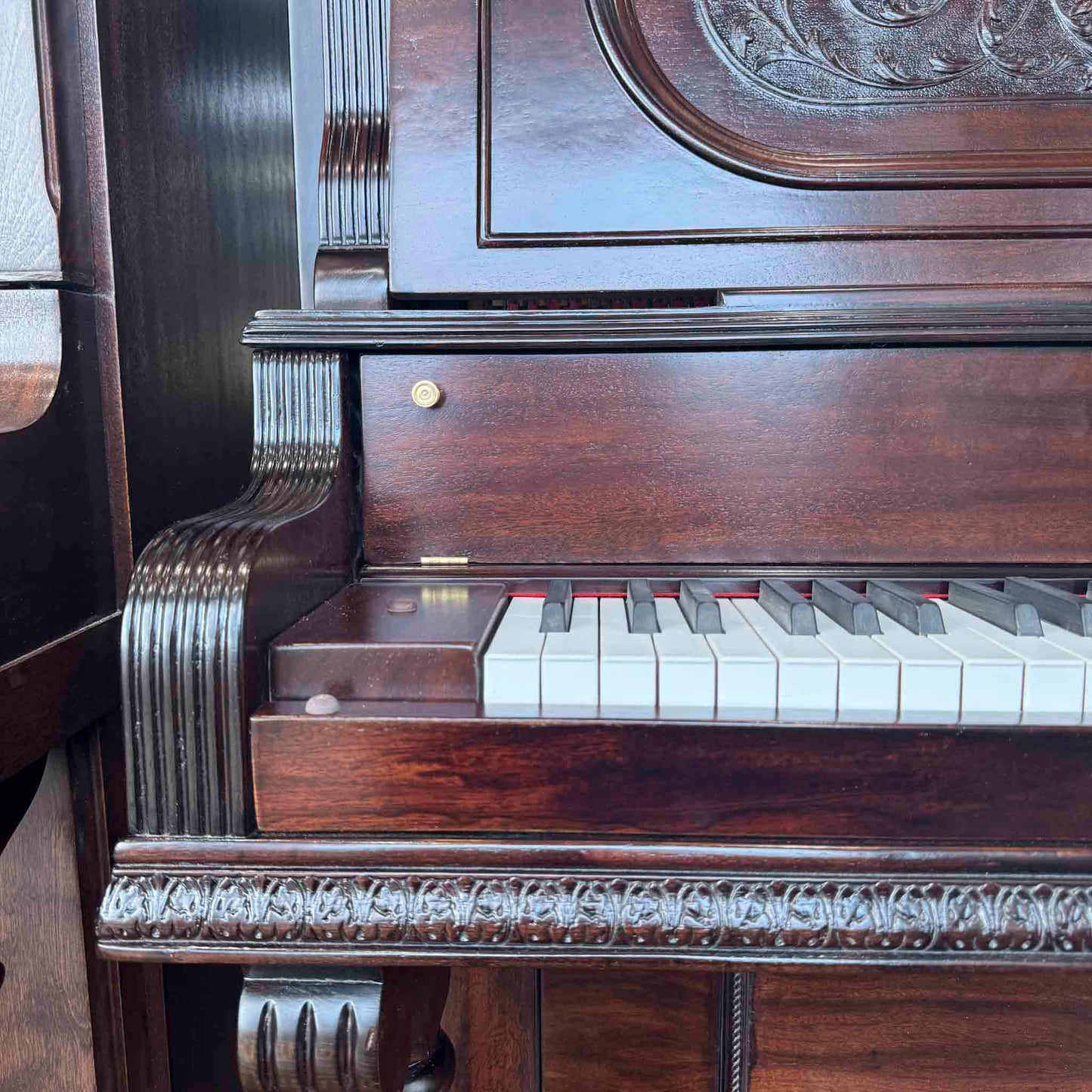 CURRENT SHOP WORK 1895 Ludwig & Co Wood Finish Commissioned Upright Piano