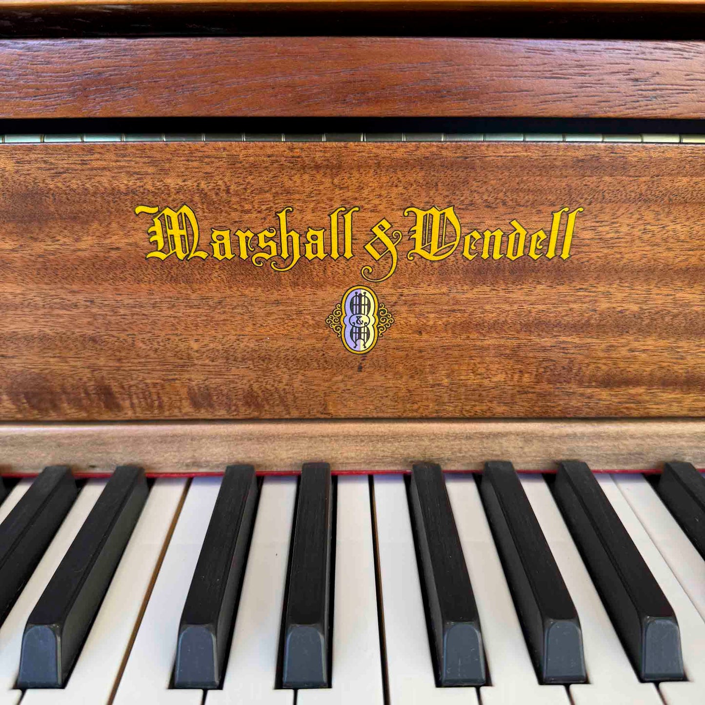 CURRENT SHOP WORK - 1918 Marshall & Wendell 55" Wood Finish Commissioned Upright Piano