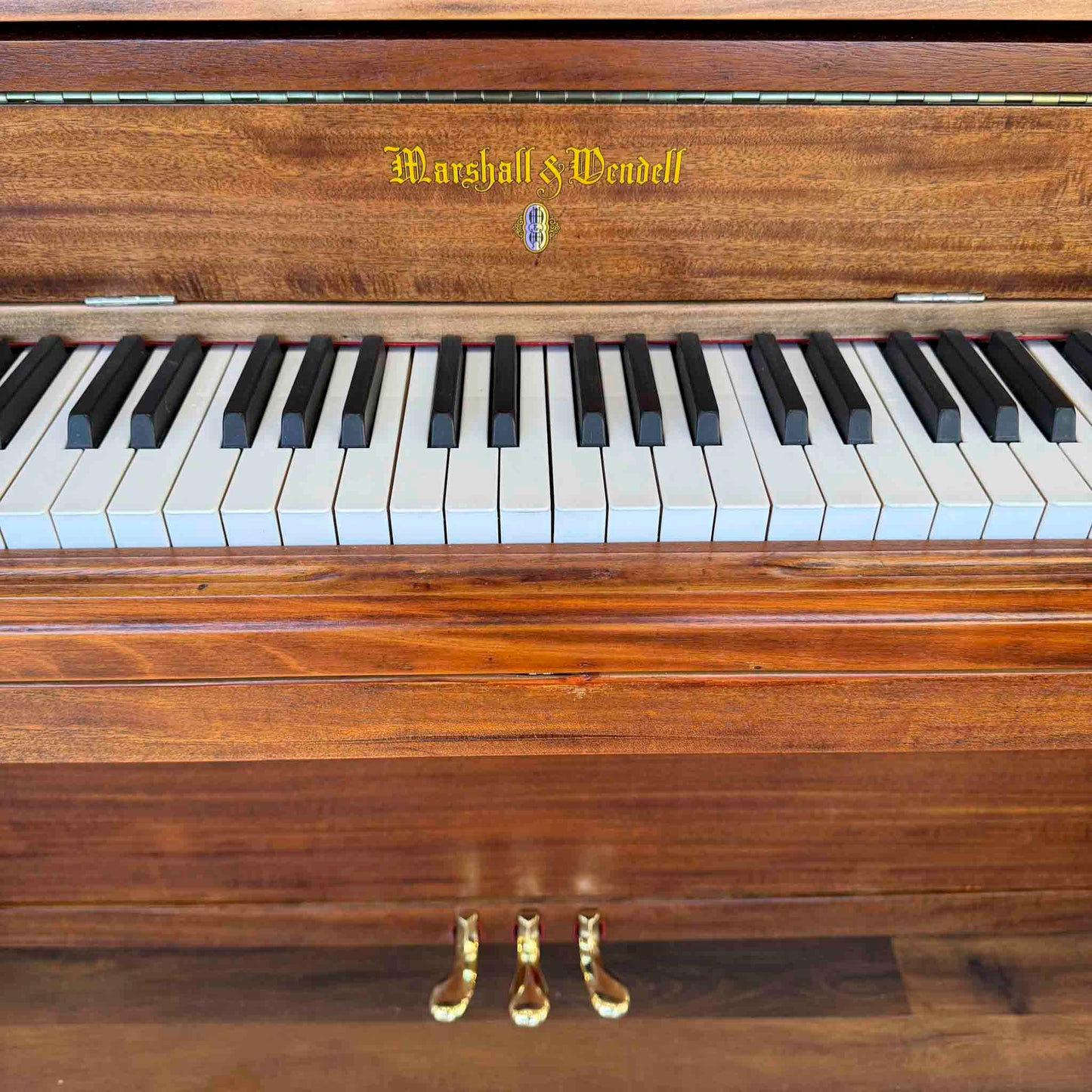CURRENT SHOP WORK - 1918 Marshall & Wendell 55" Wood Finish Commissioned Upright Piano