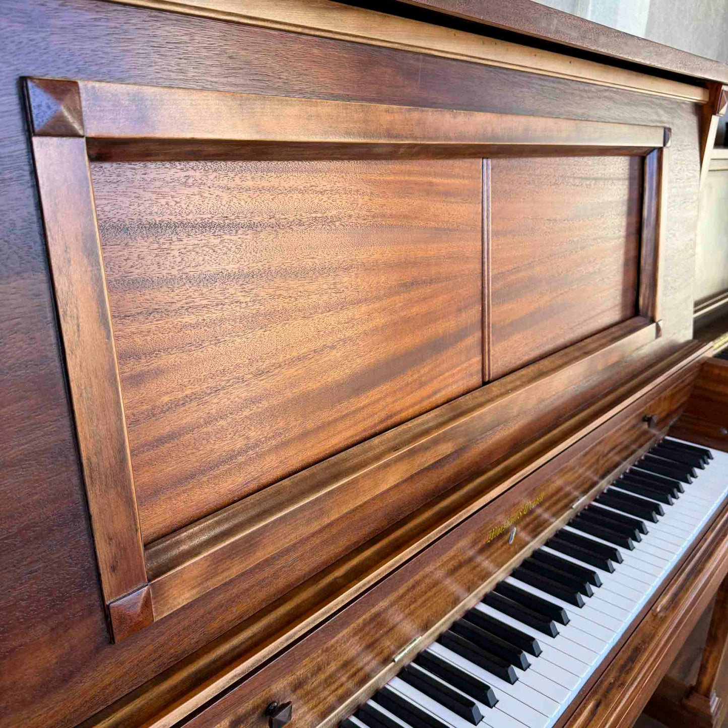 CURRENT SHOP WORK - 1918 Marshall & Wendell 55" Wood Finish Commissioned Upright Piano