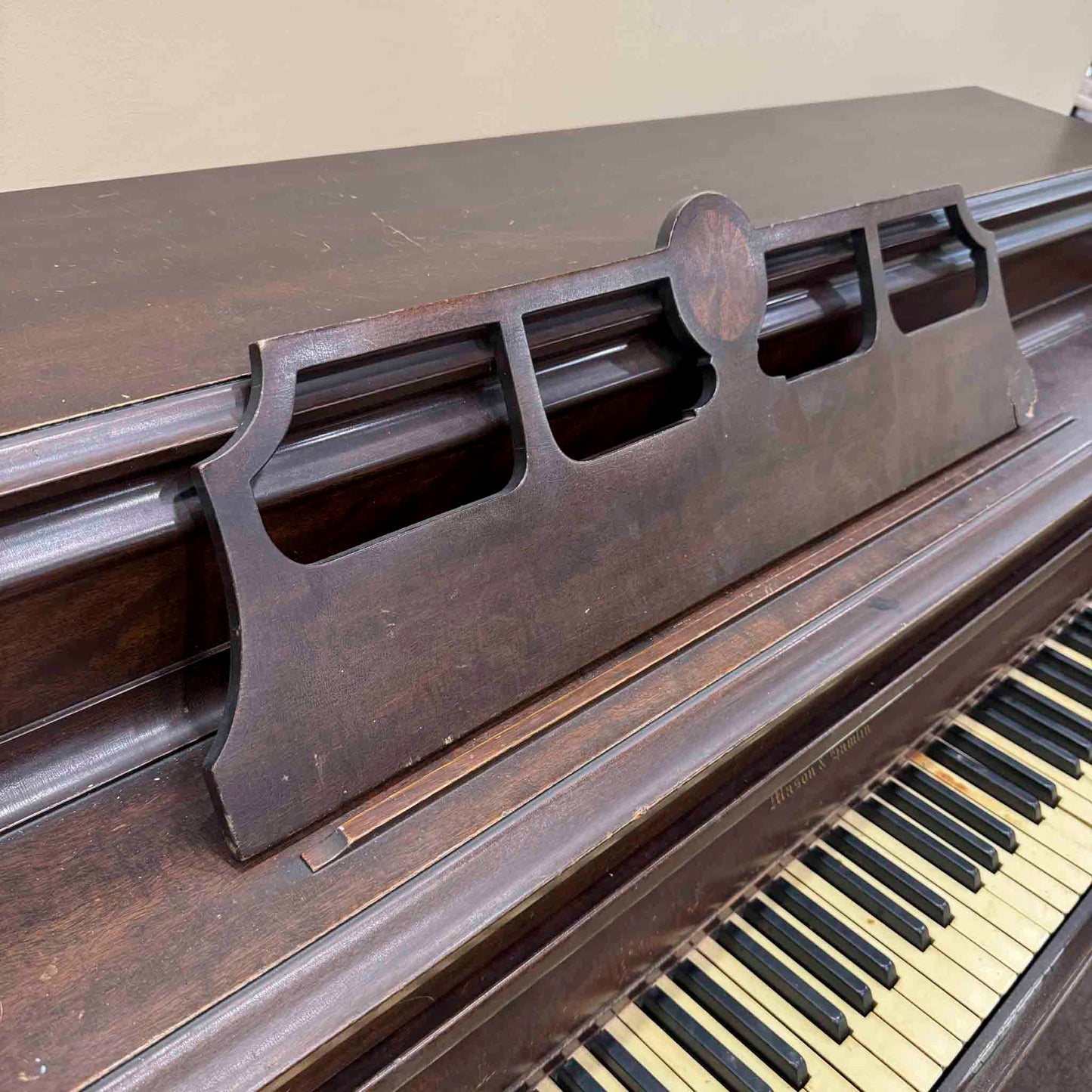 CURRENT SHOP WORK - 1948 Mason & Hamlin Model E 41" Wood Finish Commissioned Conosle Piano