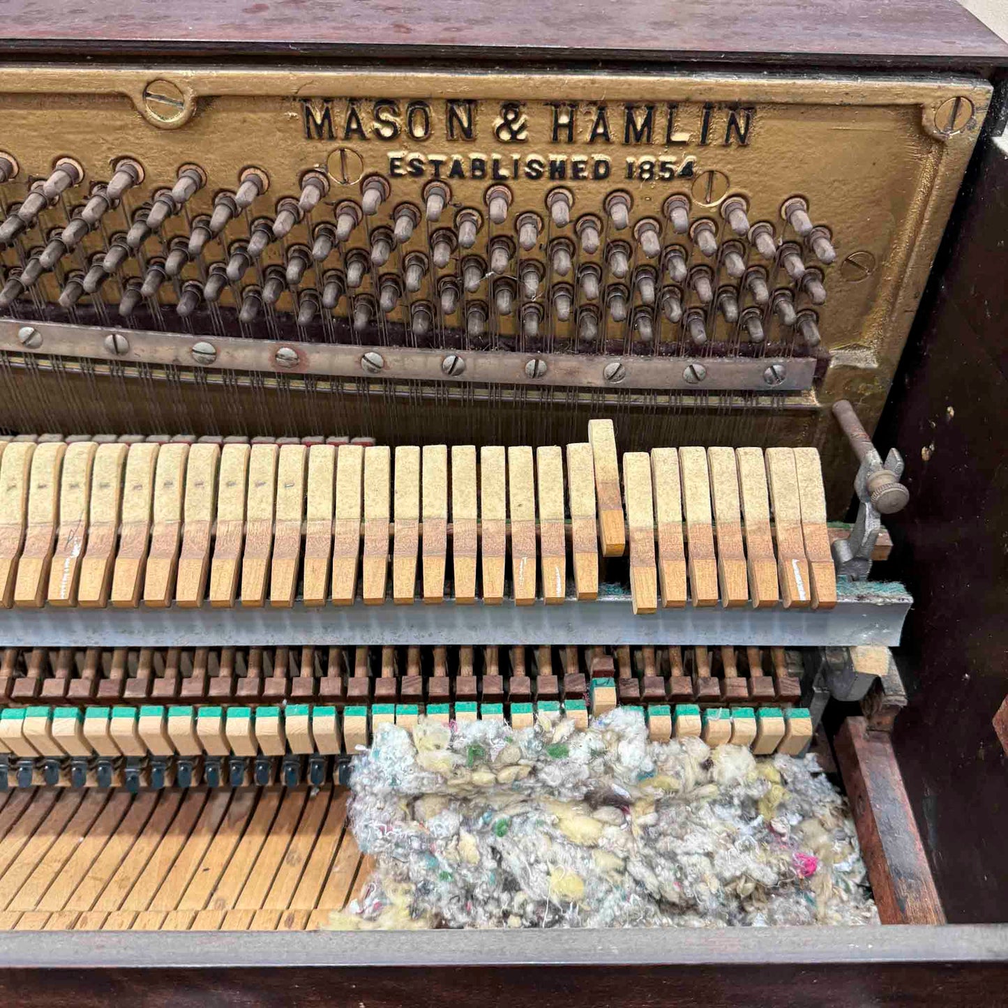 CURRENT SHOP WORK - 1948 Mason & Hamlin Model E 41" Wood Finish Commissioned Conosle Piano