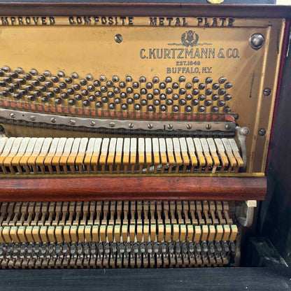 CURRENT SHOP WORK 1927 Kurtzmann 55" Black Finish Commissioned Upright Piano