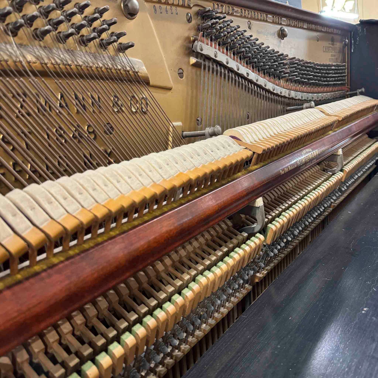 CURRENT SHOP WORK 1927 Kurtzmann 55" Black Finish Commissioned Upright Piano