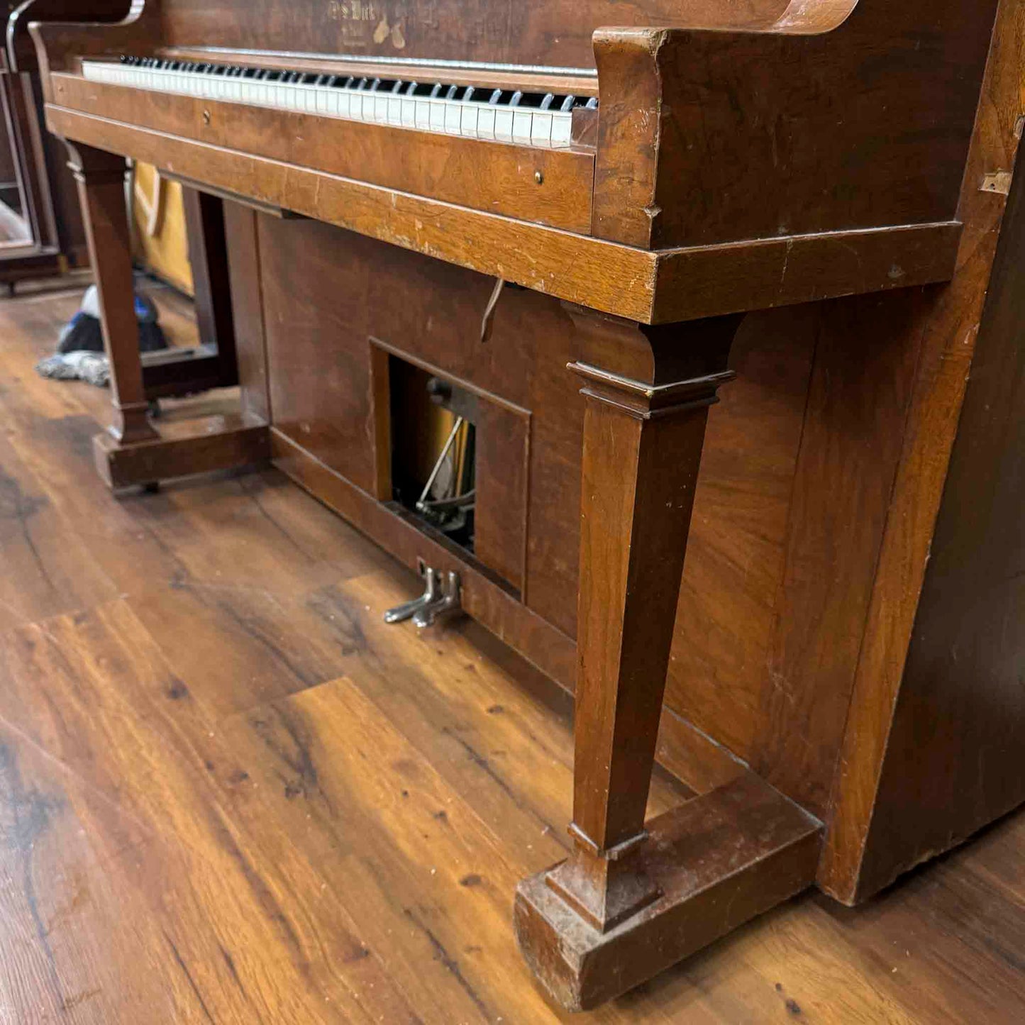 CURRENT SHOP WORK 1920 P.S. Wick 55" Wood Finish Commissioned Upright Player Piano