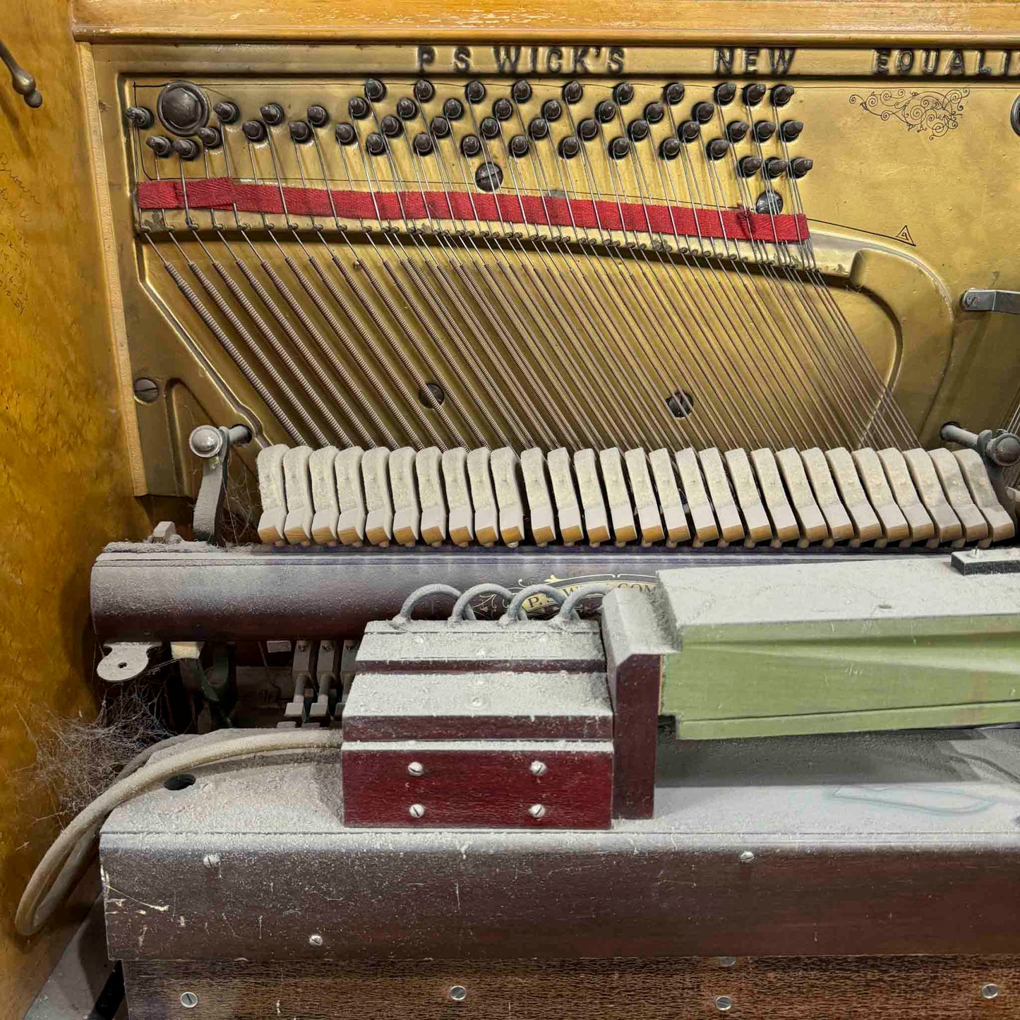 CURRENT SHOP WORK 1920 P.S. Wick 55" Wood Finish Commissioned Upright Player Piano