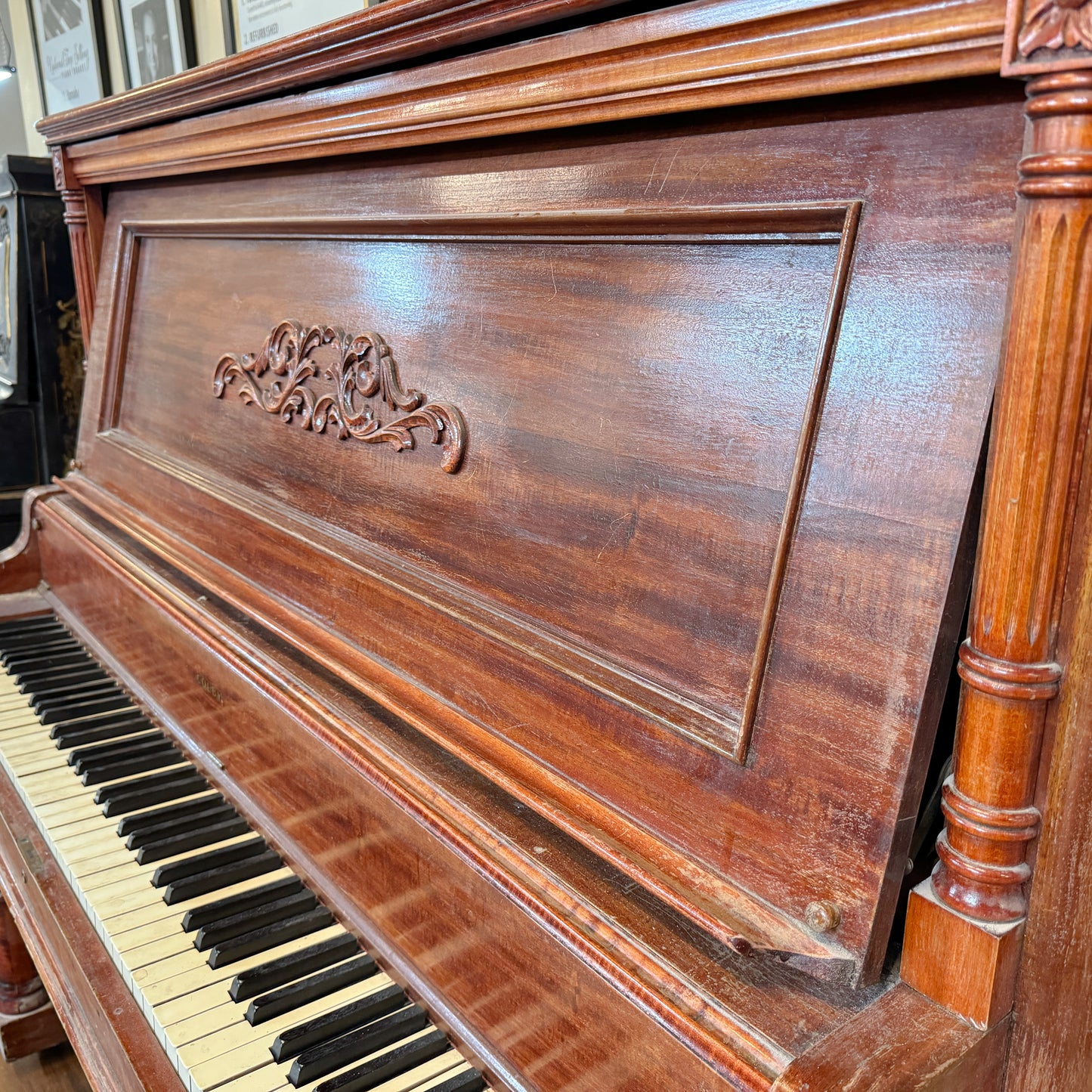CURRENT SHOP WORK - 1914 Colby Piano Co. Wood Finish Commissioned Upright Piano