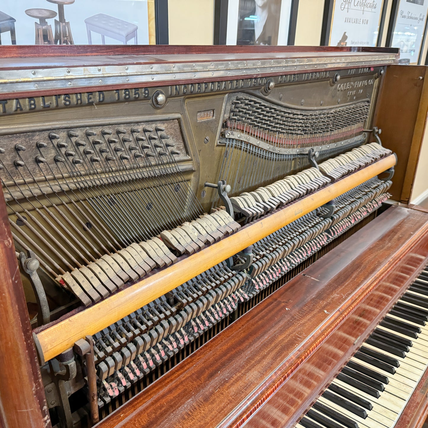 CURRENT SHOP WORK - 1914 Colby Piano Co. Wood Finish Commissioned Upright Piano