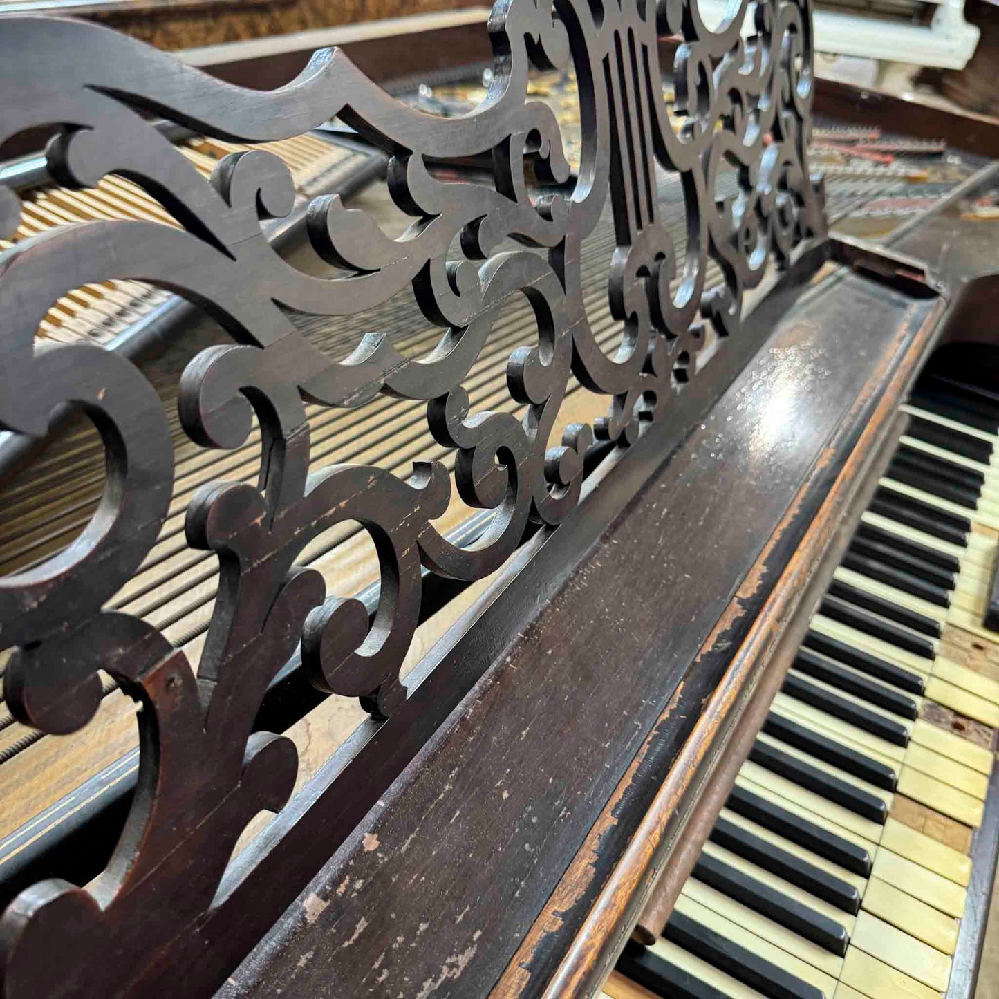 CURRENT SHOP WORK 1860 Steinway 6'9" Wood Finish Commissioned Square Grand Piano