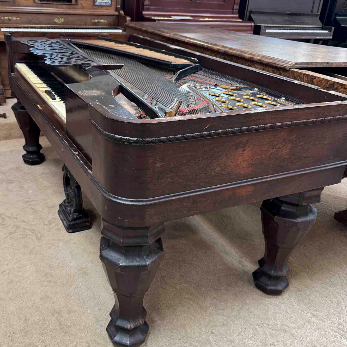 CURRENT SHOP WORK 1860 Steinway 6'9" Wood Finish Commissioned Square Grand Piano