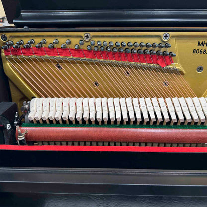 CURRENT SHOP WORK - 1977 Mason & Hamlin 43" Satin Black Commissioned Console Piano