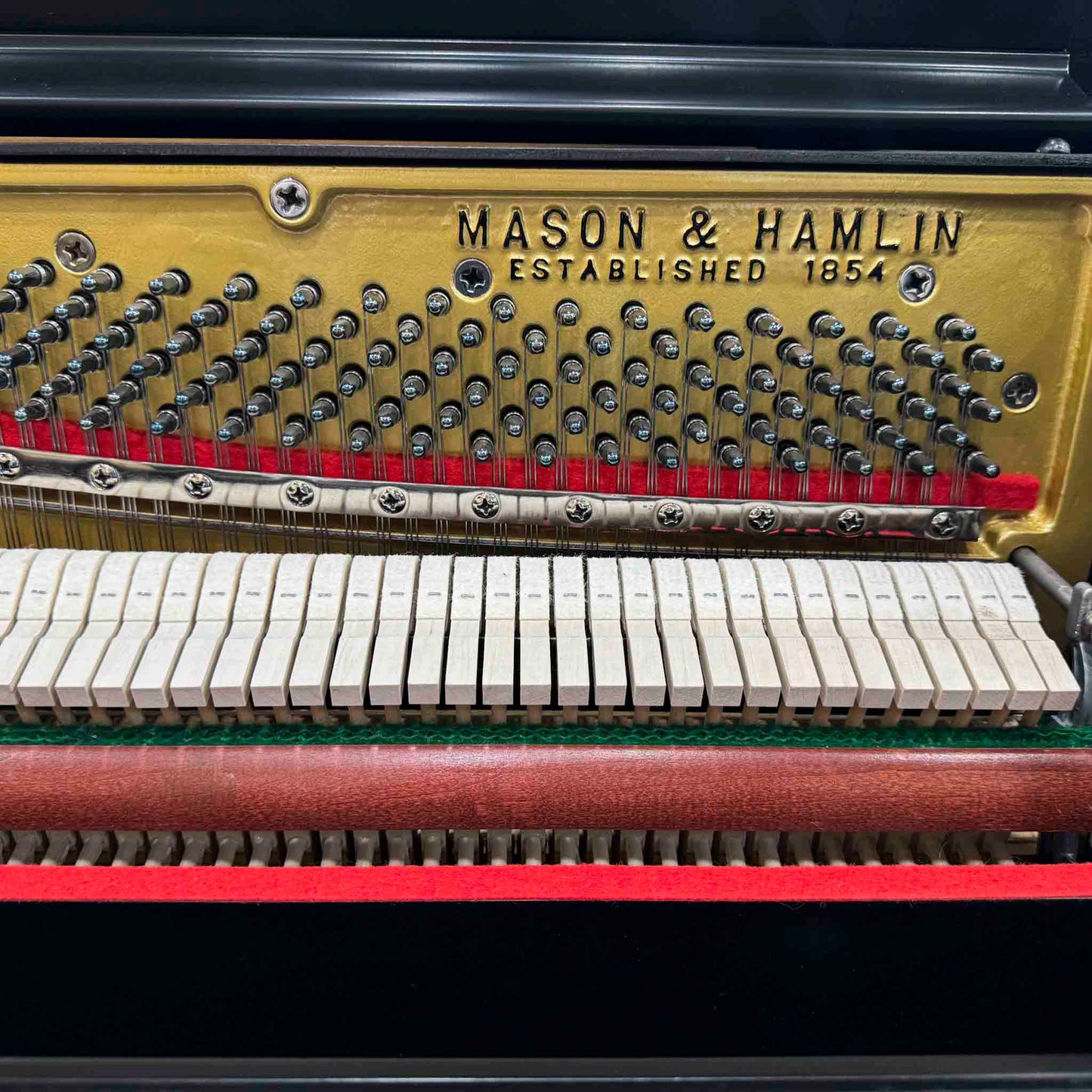 CURRENT SHOP WORK - 1977 Mason & Hamlin 43" Satin Black Commissioned Console Piano