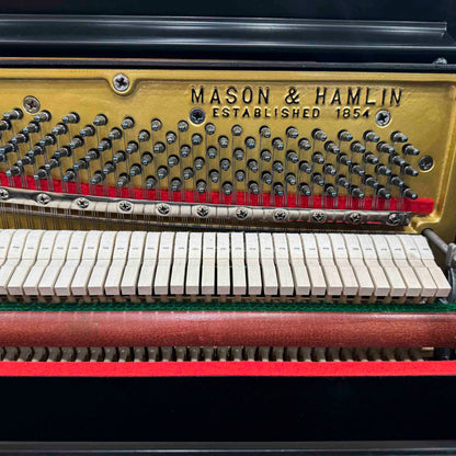 CURRENT SHOP WORK - 1977 Mason & Hamlin 43" Satin Black Commissioned Console Piano