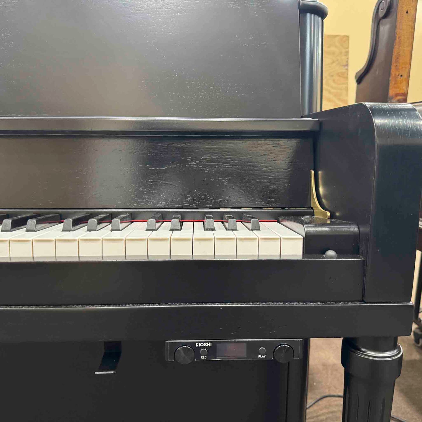 CURRENT SHOP WORK - 1977 Mason & Hamlin 43" Satin Black Commissioned Console Piano