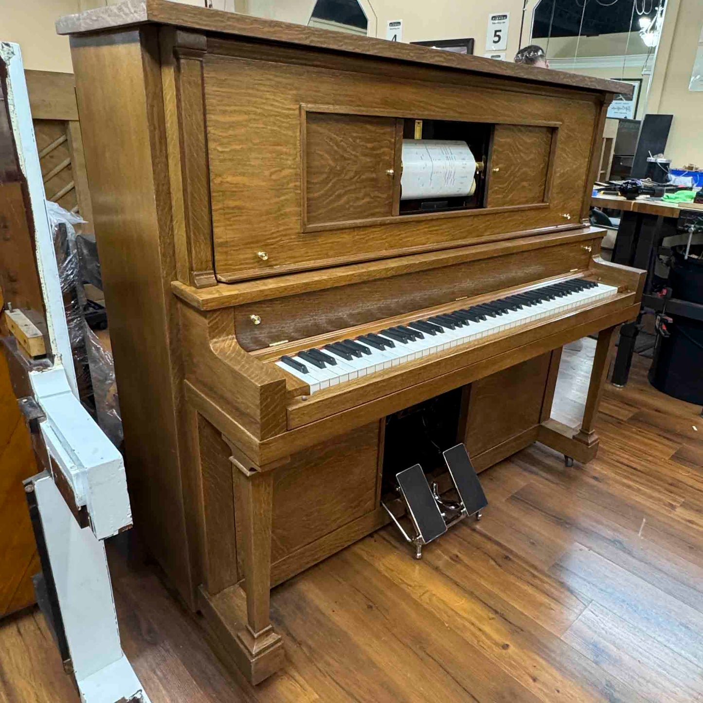 HEIRLOOM RESTORATION 1920 Zeck 54" Commissioned Upright Player Piano