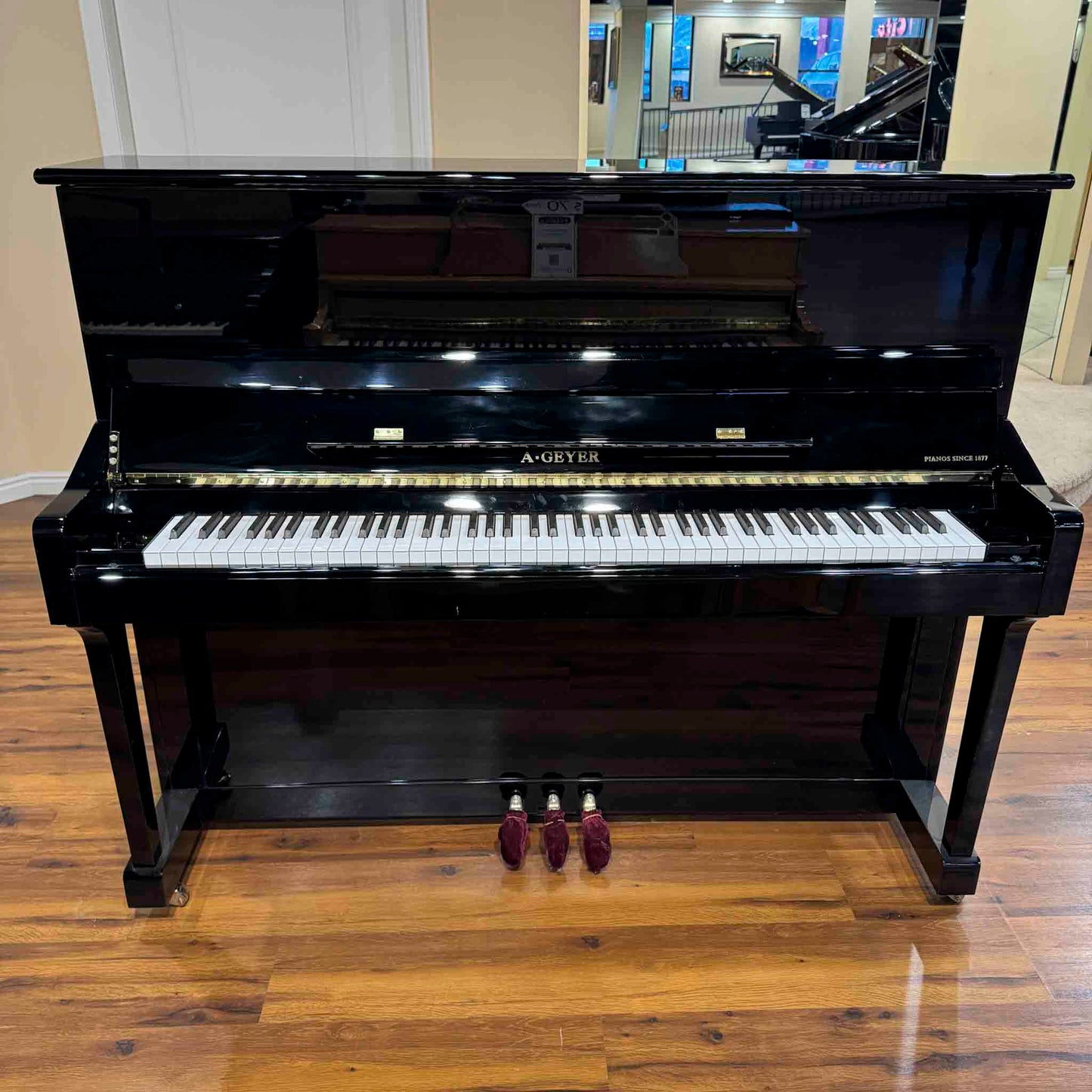SOLD A. Geyer GU-123 48" Polished Black Upright Piano