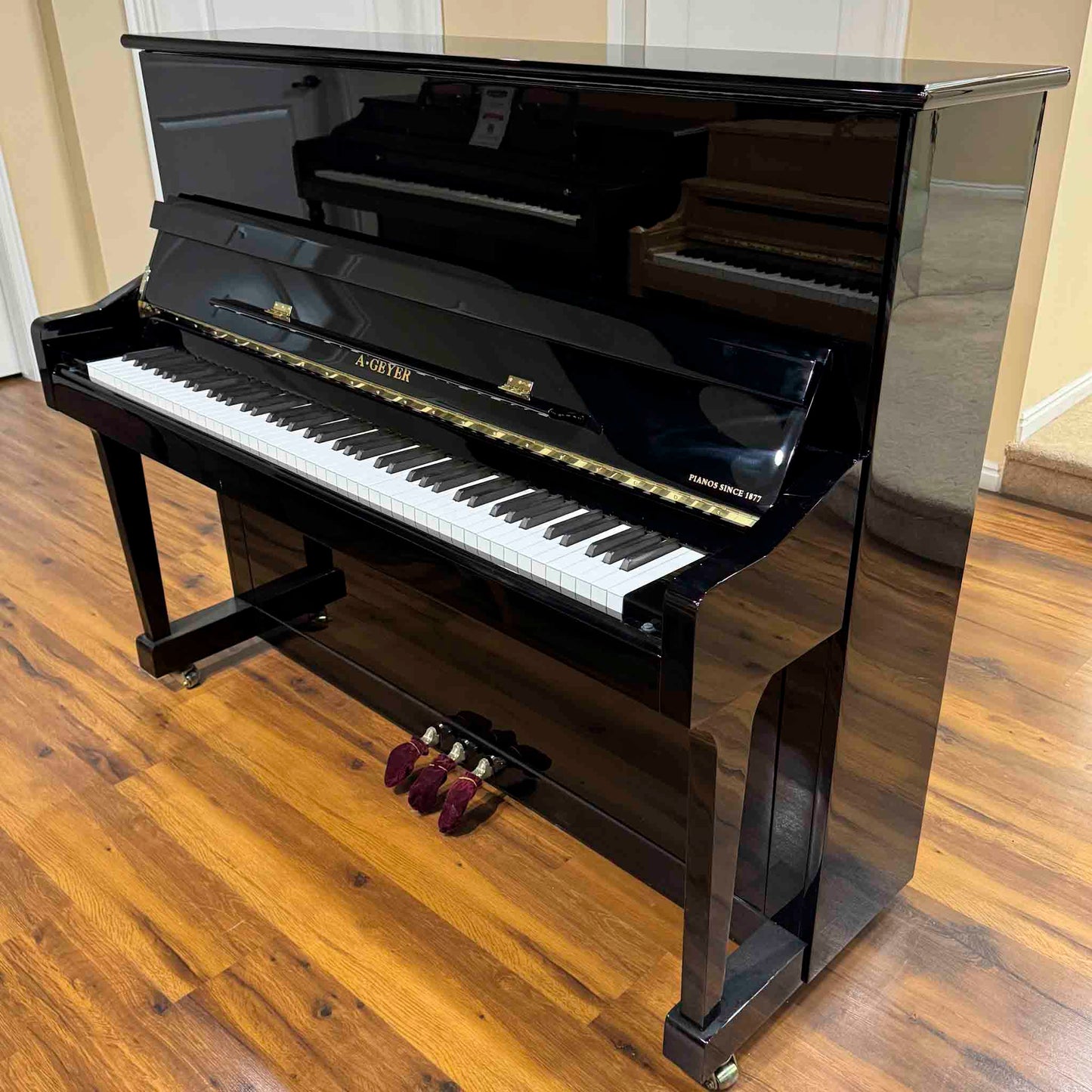 SOLD A. Geyer GU-123 48" Polished Black Upright Piano