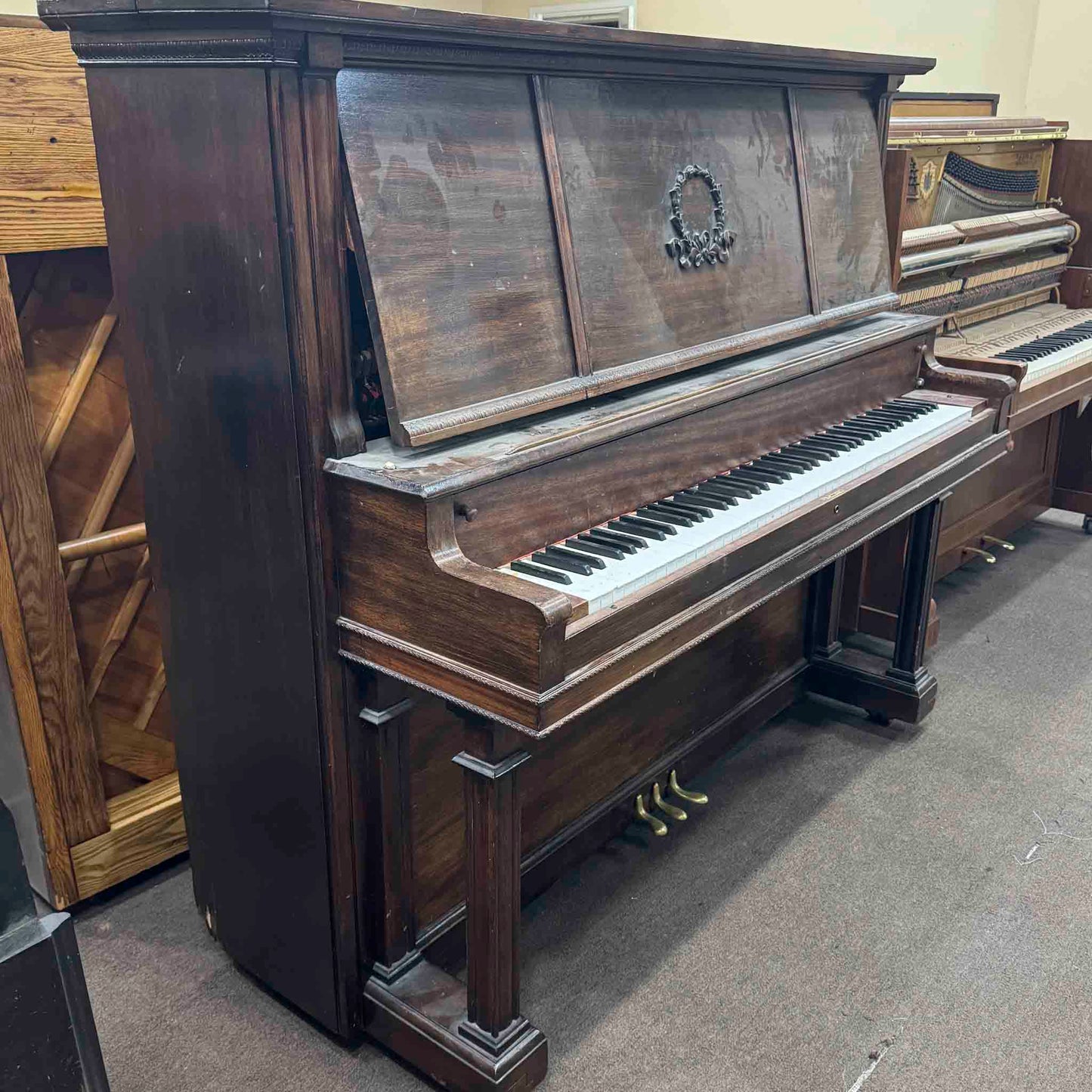 CURRENT SHOP WORK 1905 Davies and Sons Wood Finish Commissioned Upright Piano